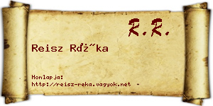 Reisz Réka névjegykártya
